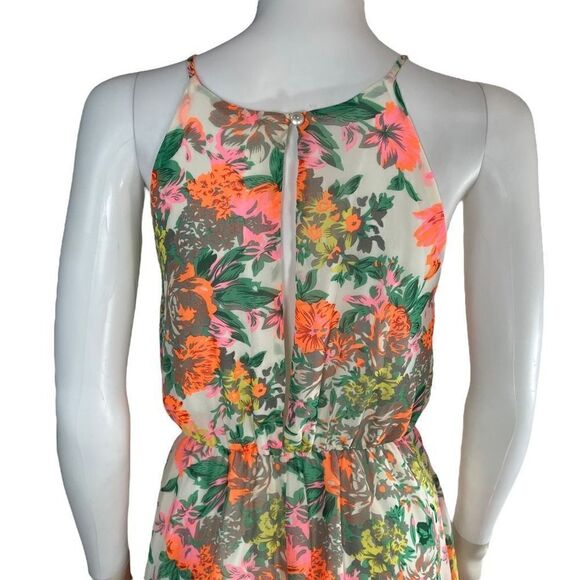 Lovesong Floral Sleeveless Halter Neck Mini Dress Resort Vacation - Picture 5 of 9